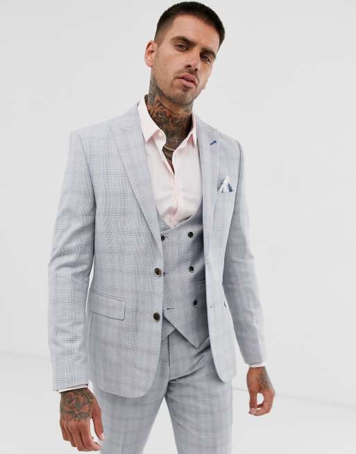 Light Grey Check Coat SF722361-LGR – RoyalTag