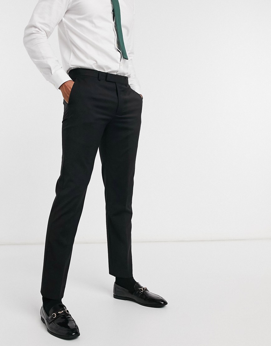 Harry Brown - Slim-fit pantalon in effen zwart