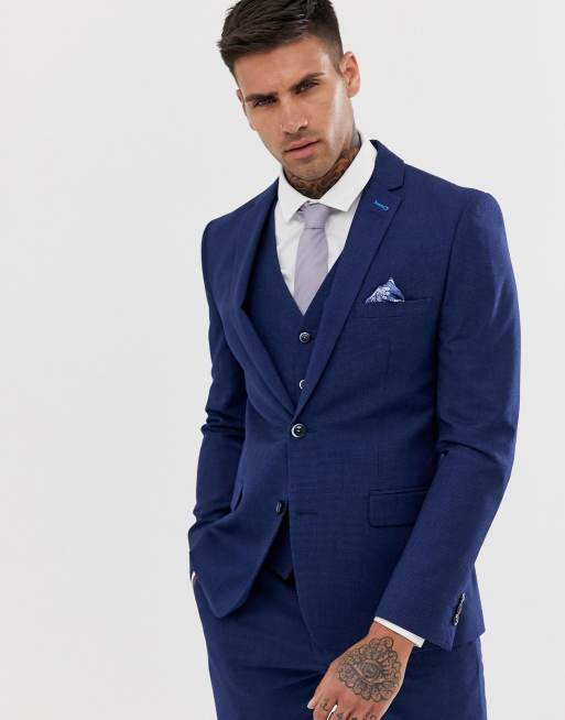 Harry Brown slim fit semi plain navy suit, 3 of 4