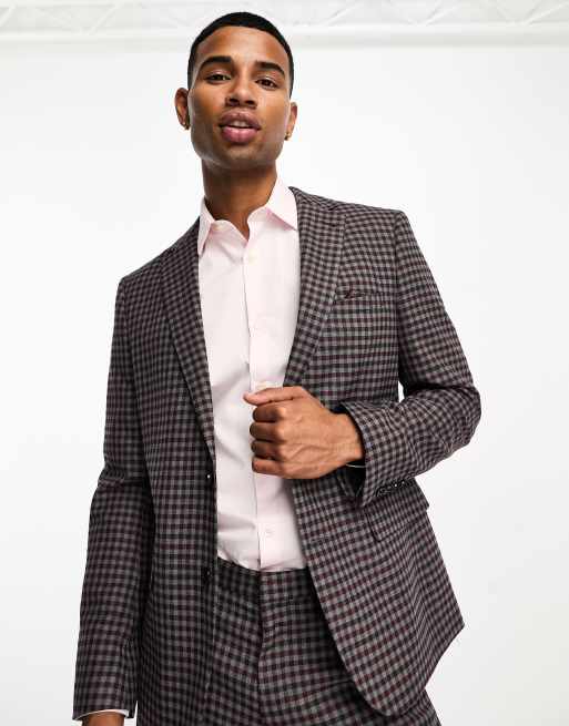 Black jacket with red checkered inside sale