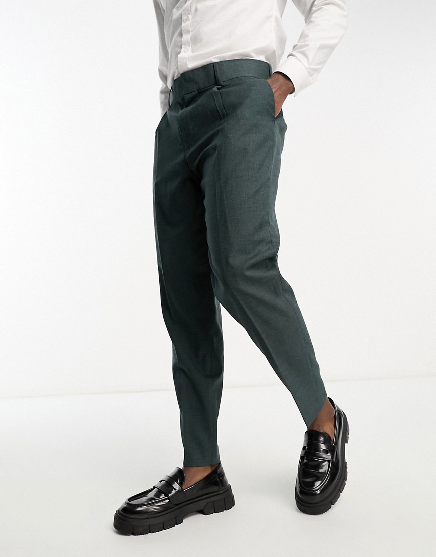 Harry Brown slim fit suit trousers in green