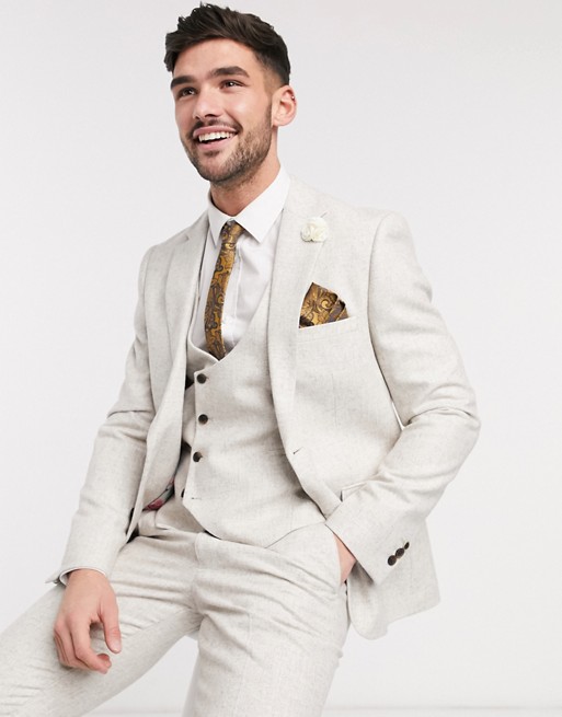 Harry Brown slim fit wedding tweed suit jacket