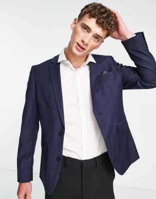 HARRY BROWN SLIM SUIT JACKET IN NAVY