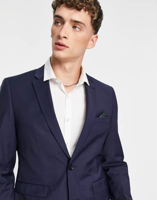 Harry Brown slim suit jacket in navy, 4 of 4