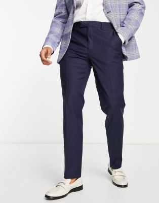 Harry Brown Seersucker Skinny Suit Pants In Navy