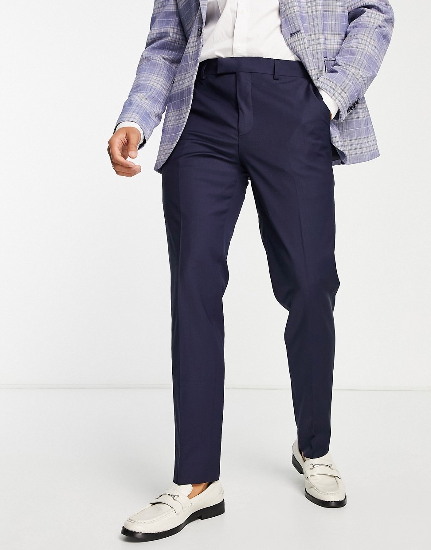 Harry Brown Seersucker Skinny Suit Pants In Navy