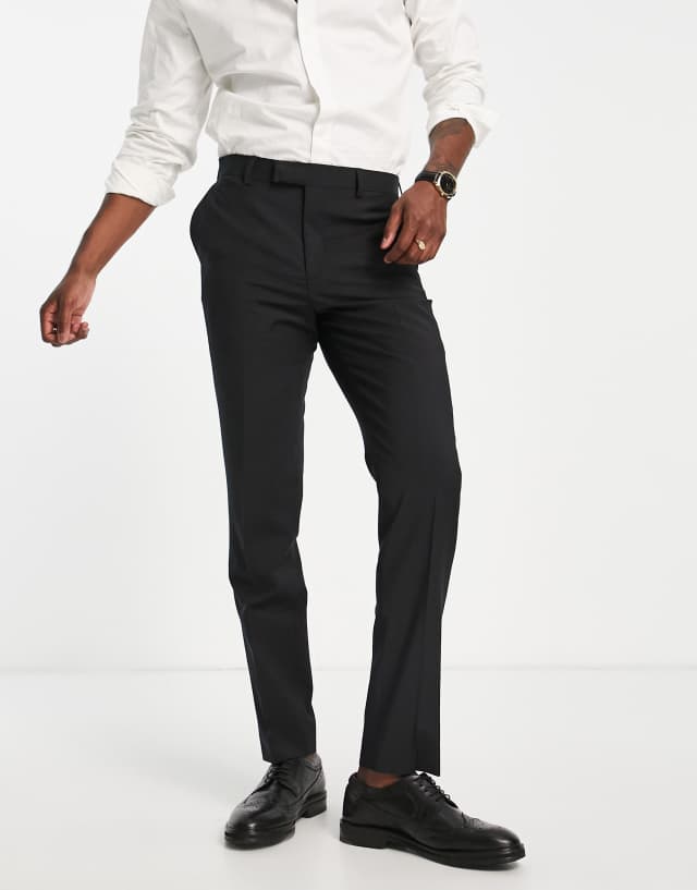 Harry Brown - slim suit trousers in black