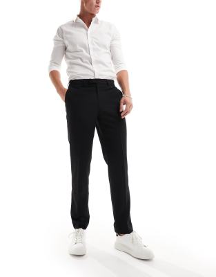 Harry Brown slim tuxedo trousers in black