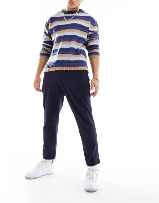Harry Brown - Smalle broek met elastiek in donkerblauw