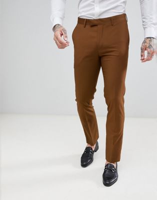 Harry Brown - Smalle semi-effen pantalon met textuur-Bruin