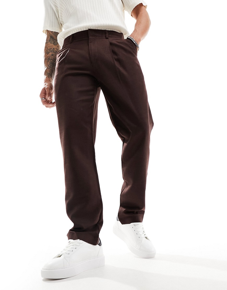 Harry Brown straight fit cotton trousers in beige-Neutral