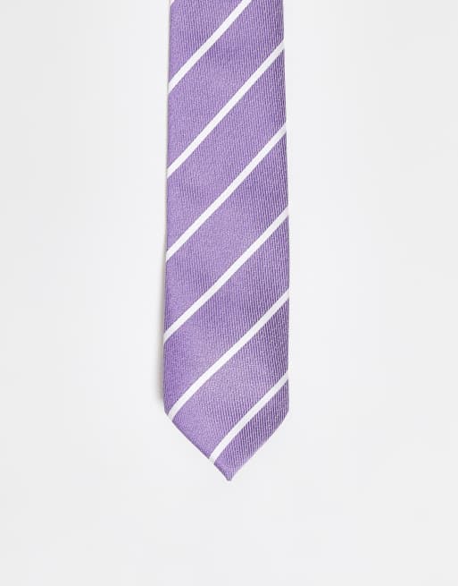 Harry Brown stripe tie in purple