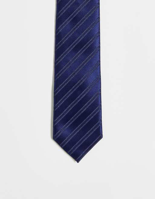 Harry Brown - Stropdas met strepen in marineblauw