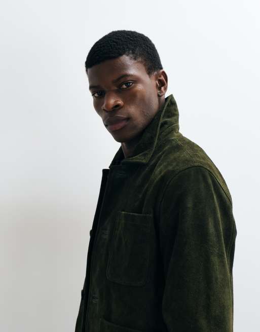 Harry Brown Suede Trucker Jacket in Dark Olive, 5 of 5
