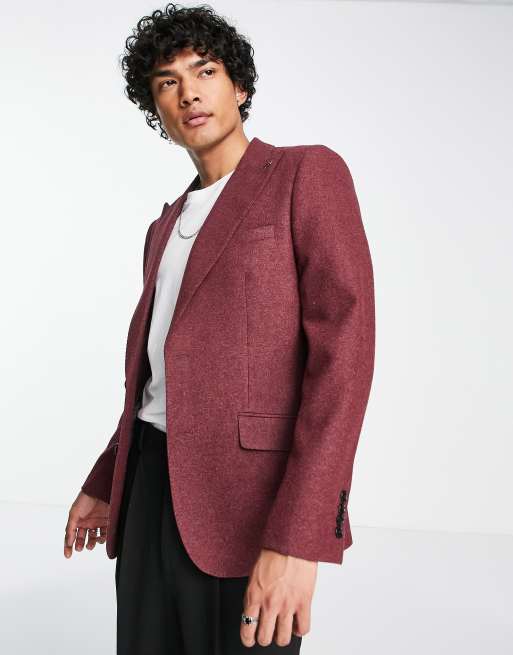 Harry Brown suit jacket in berry tweed