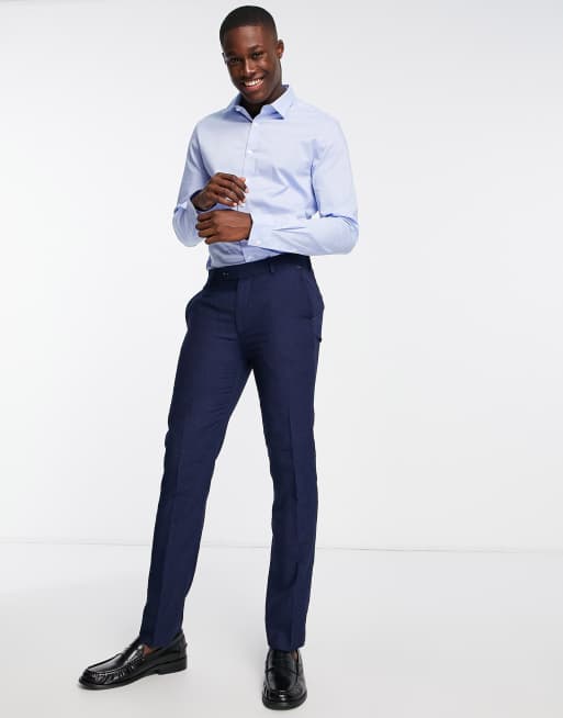 Harry Brown suit pants in blue melange, 3 of 4