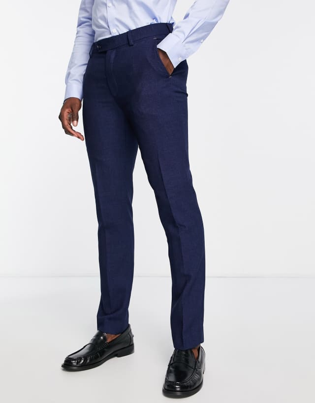 Harry Brown - suit trousers in blue melange