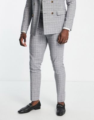 Harry Brown Tall checked slim fit cropped suit trousers