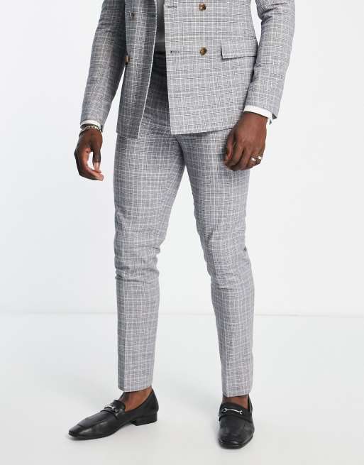 Harry Brown Tall checked slim fit cropped suit trousers