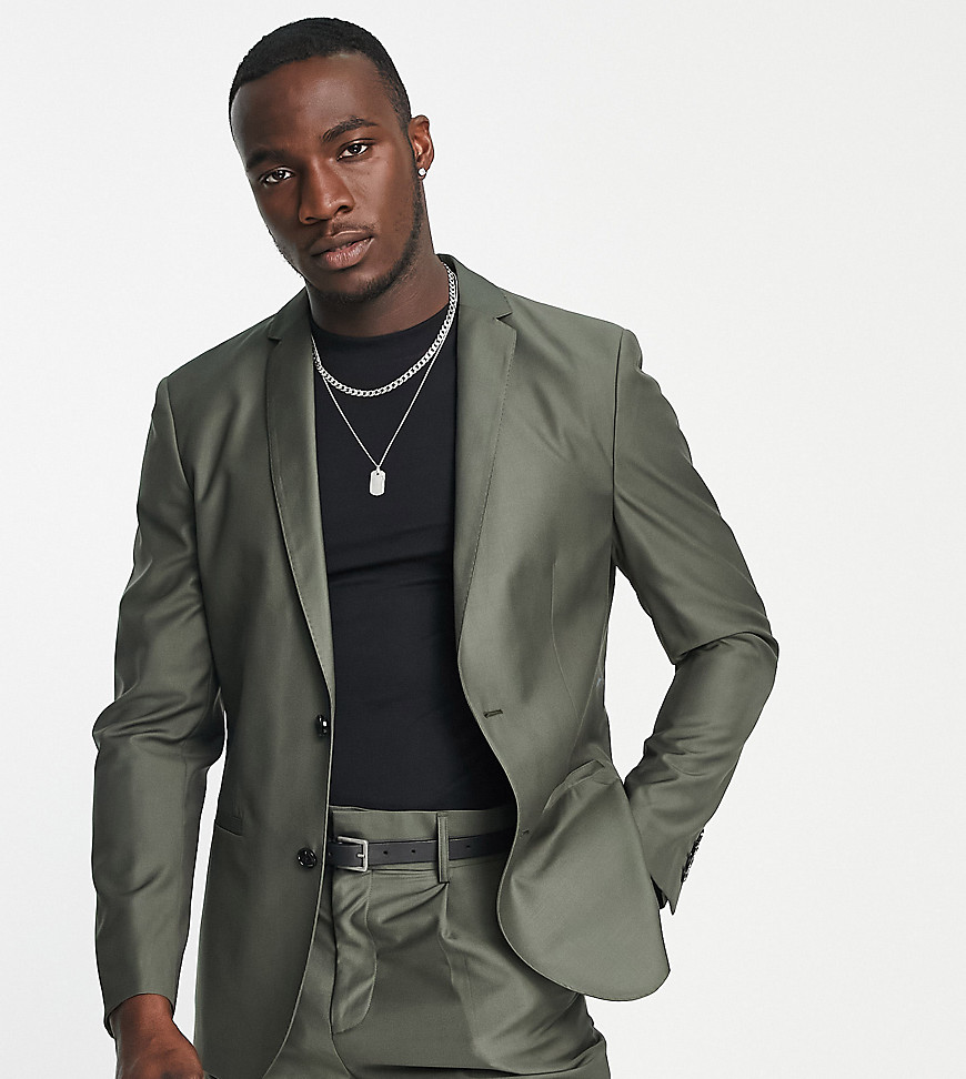 Harry Brown Tall loose fit bamboo suit jacket-Green