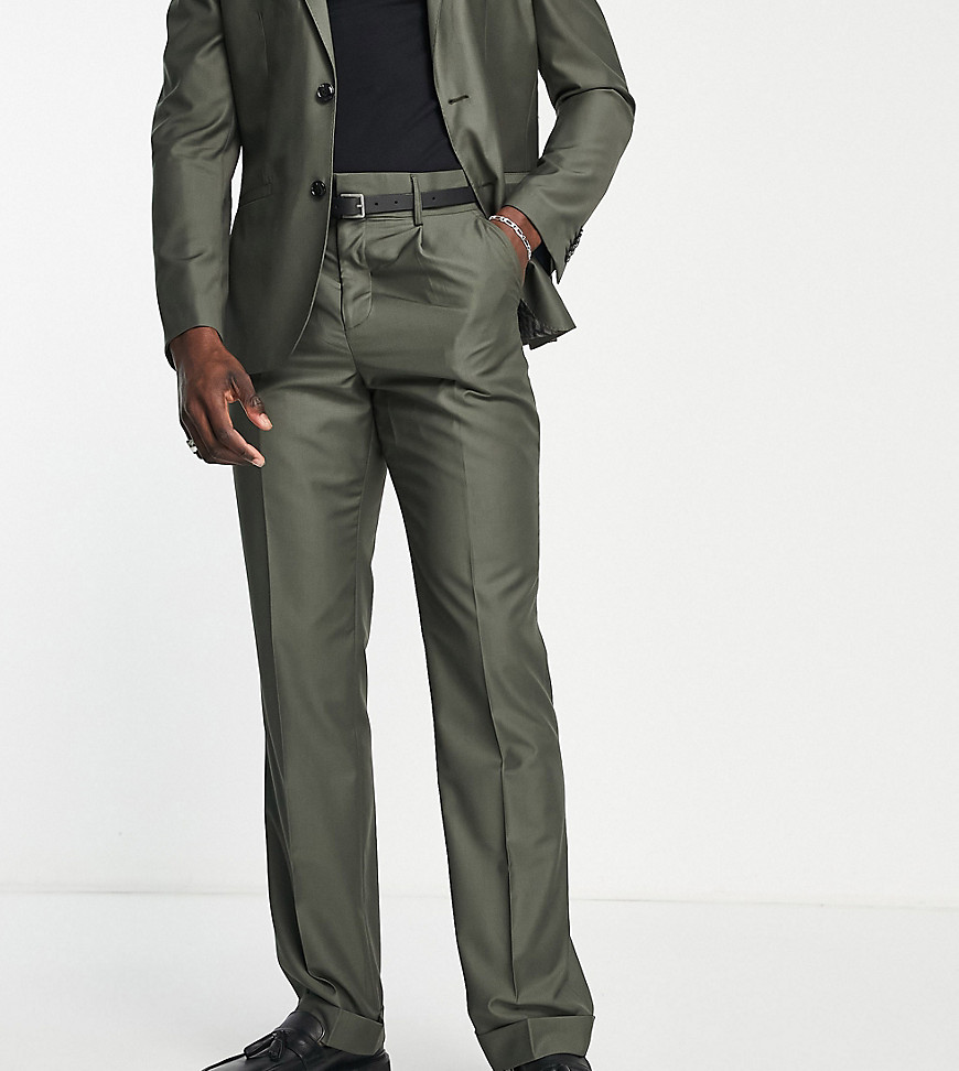 Harry Brown Tall loose fit bamboo suit trousers-Green