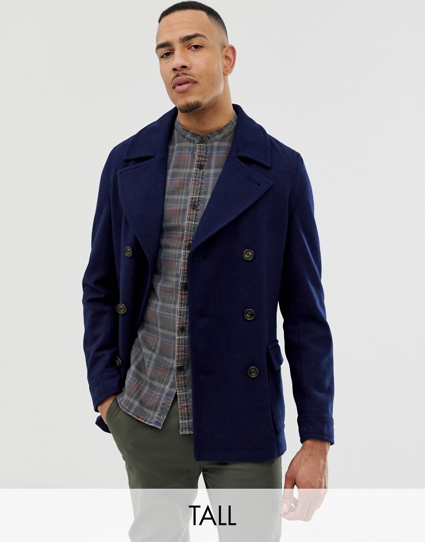 Harry Brown Tall - Premium - Cappotto doppiopetto in misto lana-Navy