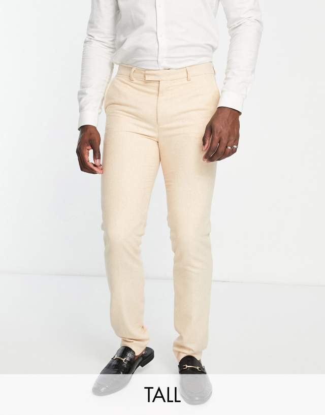 Harry Brown - tall wedding tweed slim fit suit trousers