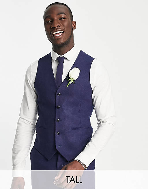 Harry Brown Tall wedding tweed slim fit waistcoat
