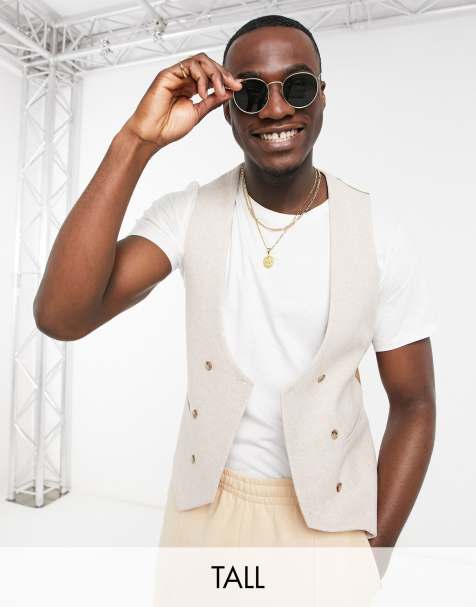 Harry Brown Tall Wedding wool mix slim fit double breasted shawl lapel waistcoat - view 1