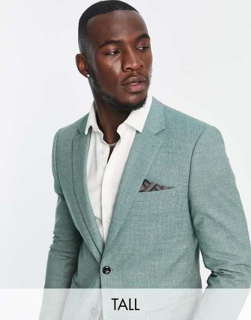 Harry Brown Tall wide lapel single breasted linen blazer ASOS