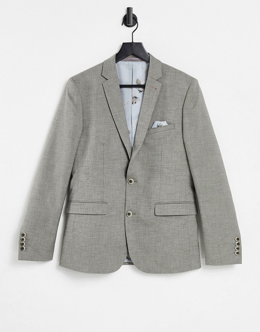 Harry Brown Taupe Textured Stretch Skinny Fit Wedding Suit Jacket-Multi