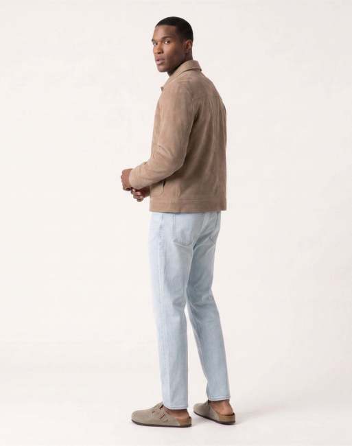 Harry Brown Theo real suede shacket in camel, 3 of 3