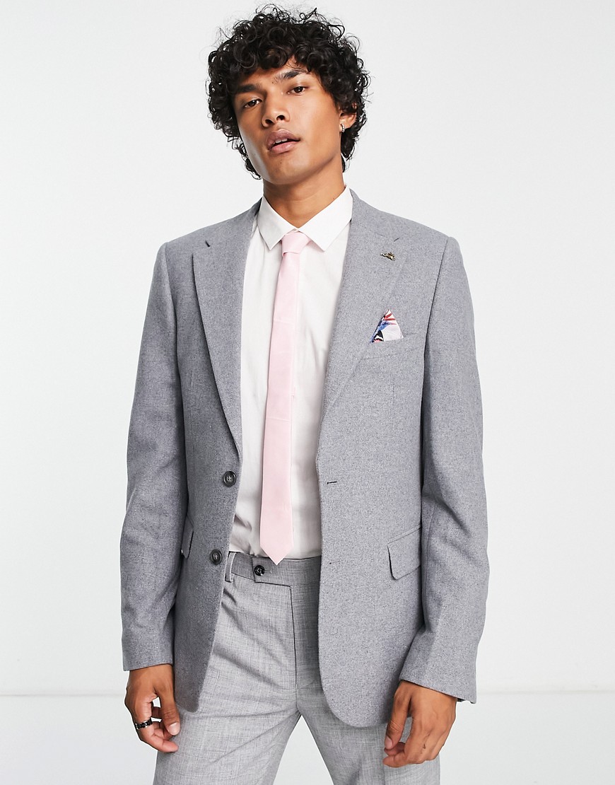 Harry Brown Tweed Suit Jacket In Gray