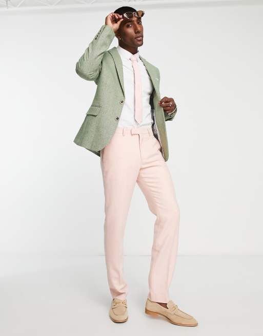 Harry Brown tweed suit pants in pink