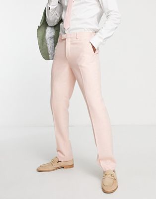 Harry Brown tweed suit trousers in pink
