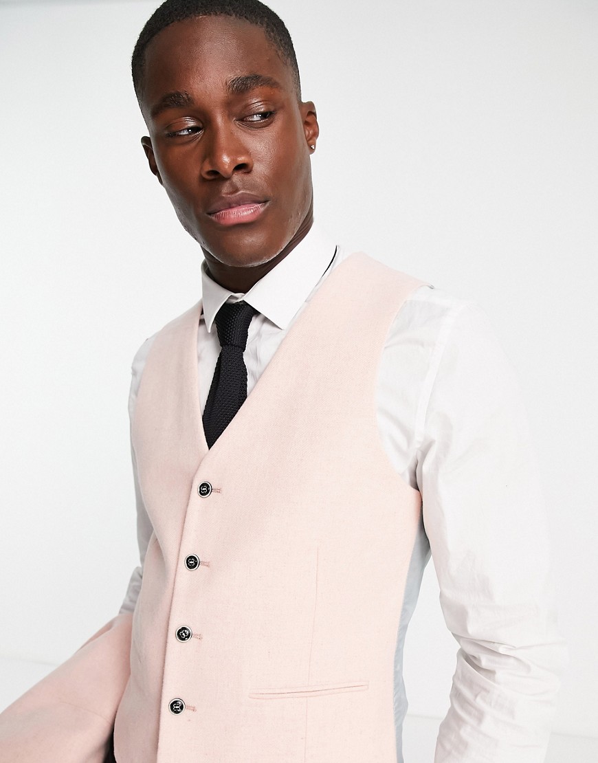 Harry Brown Tweed Suit Vest In Pink
