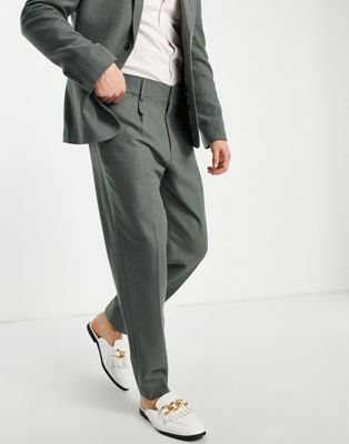 Harry Brown tweed wool mix carrot fit trousers
