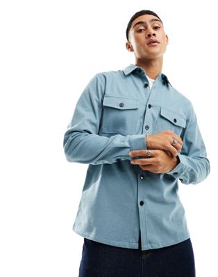 Harry Brown utility overshirt in light blue