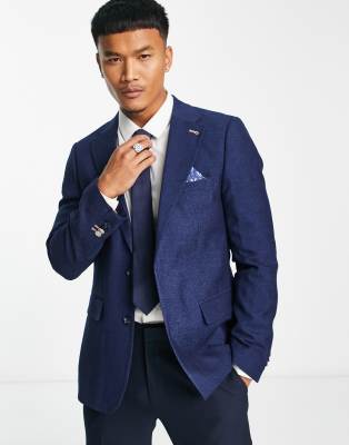 Harry Brown suit jacket in blue melange  - ASOS Price Checker