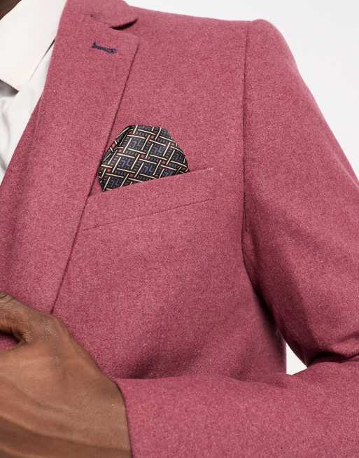 Harry Brown – Wedding – Schmal geschnittene Anzugjacke aus Wollmix in Beerenrot, 3 von 5