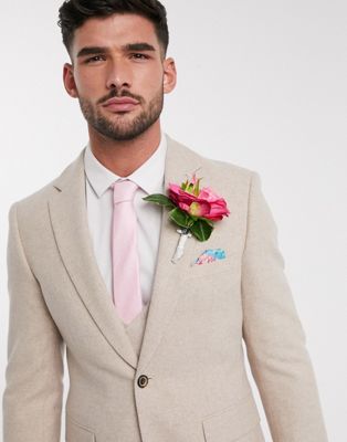 Harry Brown – Wedding – Schmale Anzugjacke aus Tweed-Neutral