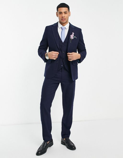 Harry Brown Plus wedding wool blend slim fit tweed suit pants