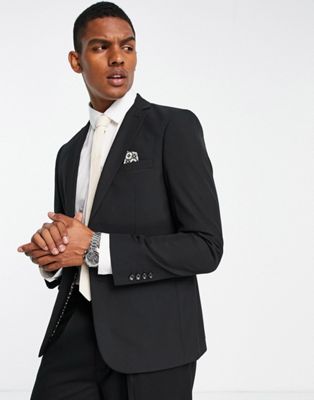 Harry Brown wedding slim suit jacket in black - ASOS Price Checker