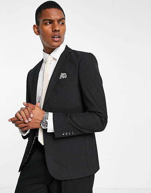 Harry Brown wedding slim suit jacket in black | ASOS