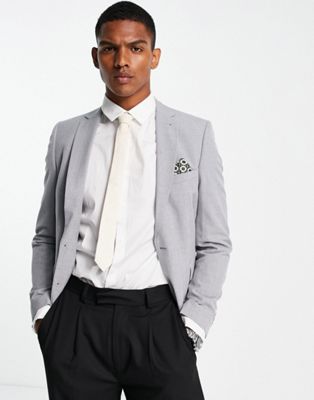 wedding slim suit jacket in gray