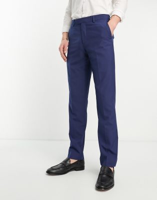 wedding slim suit pants in blue-Navy