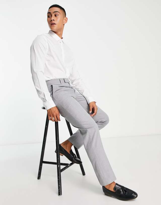 Harry Brown - wedding slim suit trousers in grey