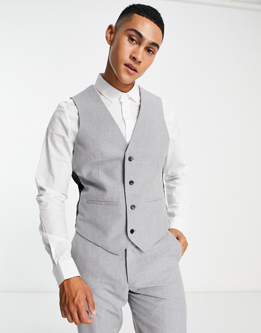 Harry Brown wedding slim suit vest in gray
