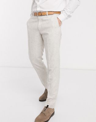 Harry Brown – Wedding – Tweed-Anzughose mit schmalem Schnitt-Neutral