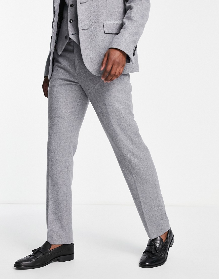 Harry Brown Wedding Tweed Slim Fit Suit Trousers-Grey